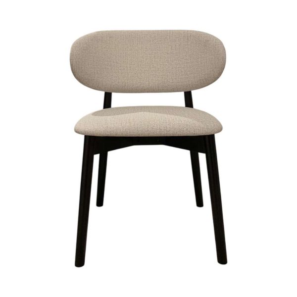 Amias-B Wood Dining Chair (Black, Easy Clean Beige) - Image 2