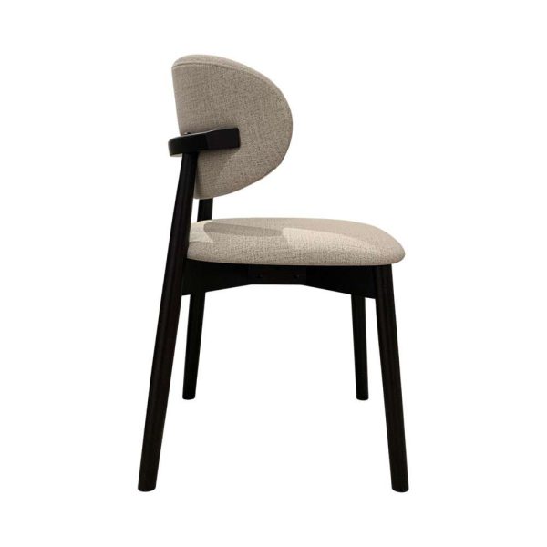 Amias-B Wood Dining Chair (Black, Easy Clean Beige) - Image 3
