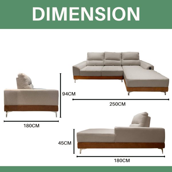 Antony Push Back Sofa Beige - Image 4