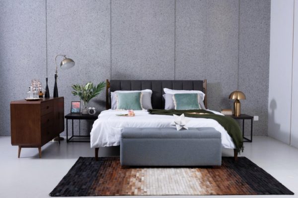Hyacinth Bedframe Queen Walnut (Grey) - Image 2