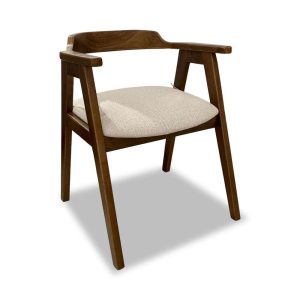 Kenny Dining Chair (Walnut, Easy Clean Beige)